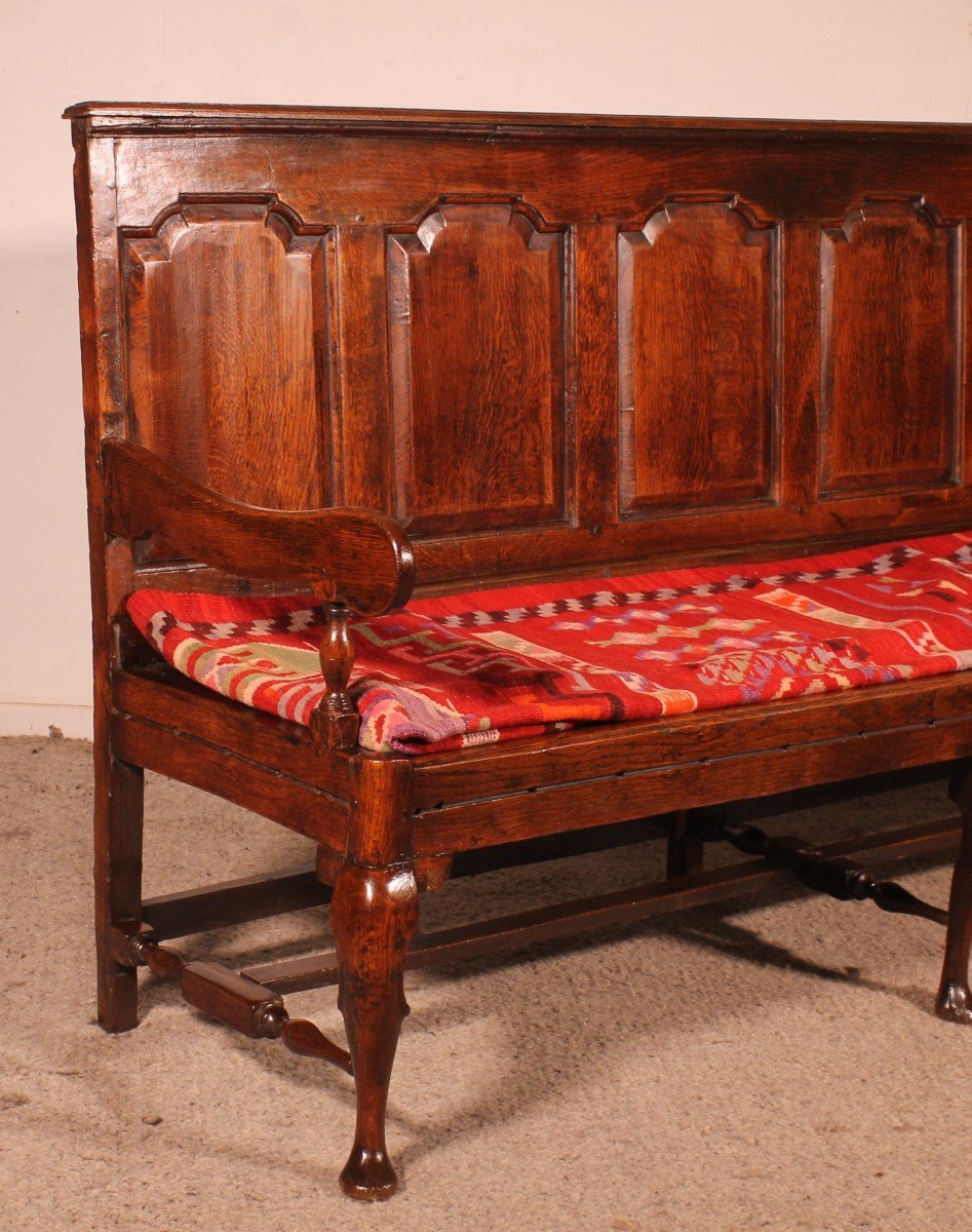 Chippendale Period Bench In Oak - 18th Century-photo-3