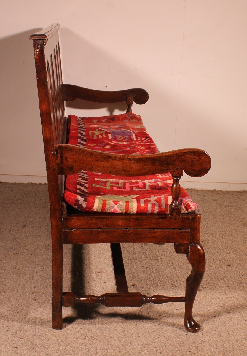 Chippendale Period Bench In Oak - 18th Century-photo-4