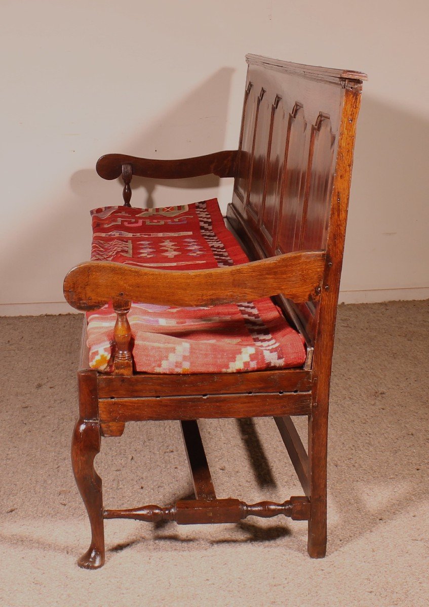 Chippendale Period Bench In Oak - 18th Century-photo-6