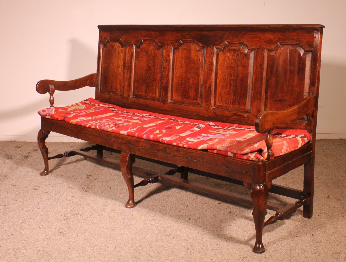 Chippendale Period Bench In Oak - 18th Century-photo-7