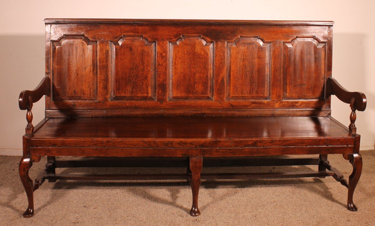 Chippendale Period Bench In Oak - 18th Century