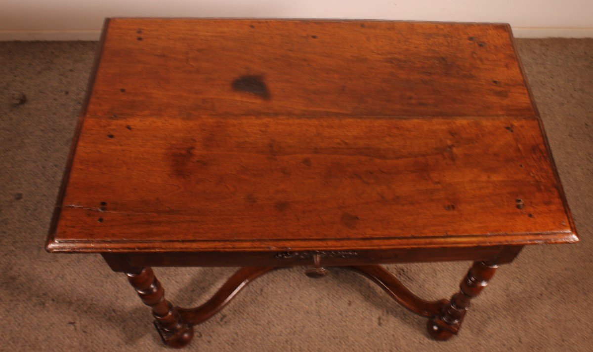 Louis XIV Walnut  Writing Table Or Occasional Table From The17th Century-photo-7