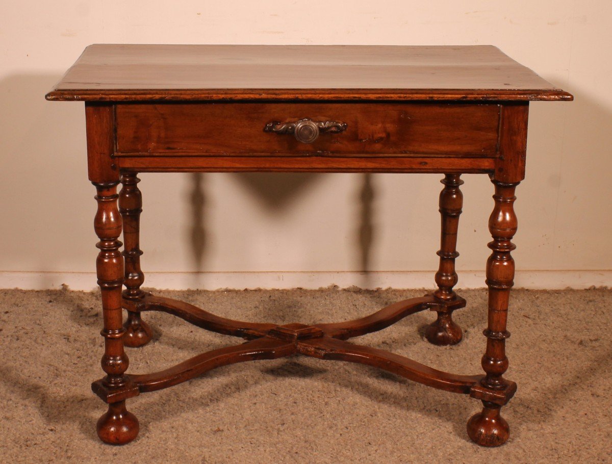 Louis XIV Walnut  Writing Table Or Occasional Table From The17th Century