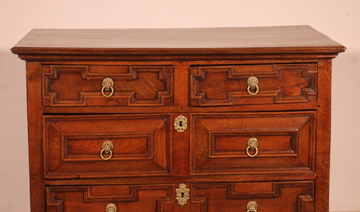 17th Century Jacobean Oak Chest Of Drawers-photo-2