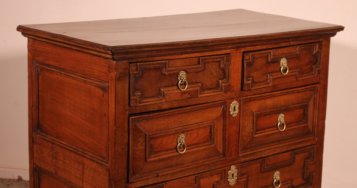 17th Century Jacobean Oak Chest Of Drawers-photo-2