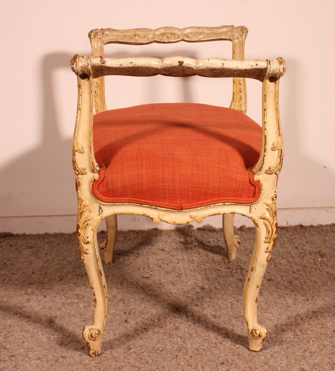 Small Polychrome Wooden Bench - 19th Century-photo-2