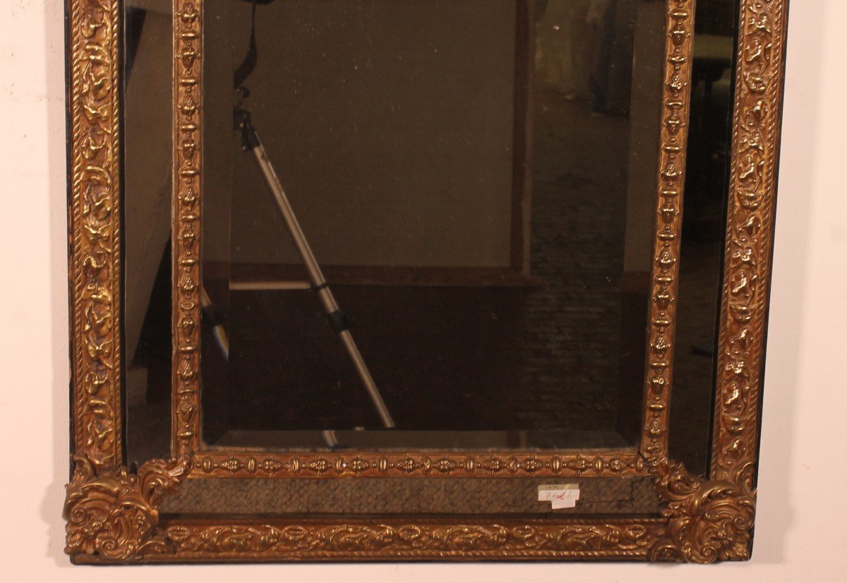 Pareclose Mirror With Sculpted Coper From The 19th Century From France-photo-2