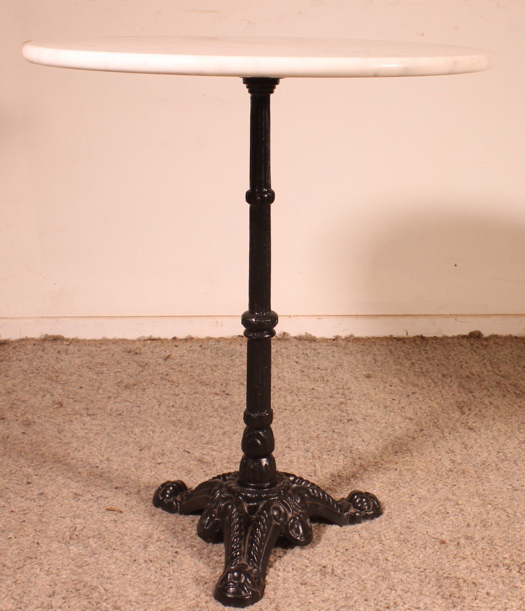 Round Bistro Table With Marble Top-photo-2