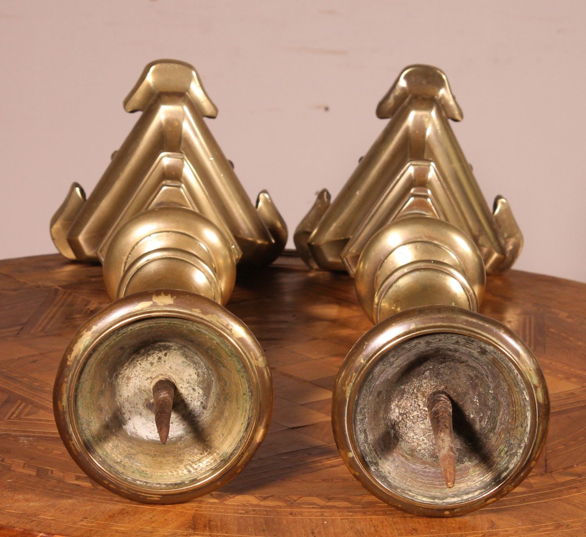 Pair Of Late 17th Century Italian Bronze Candlesticks-photo-5