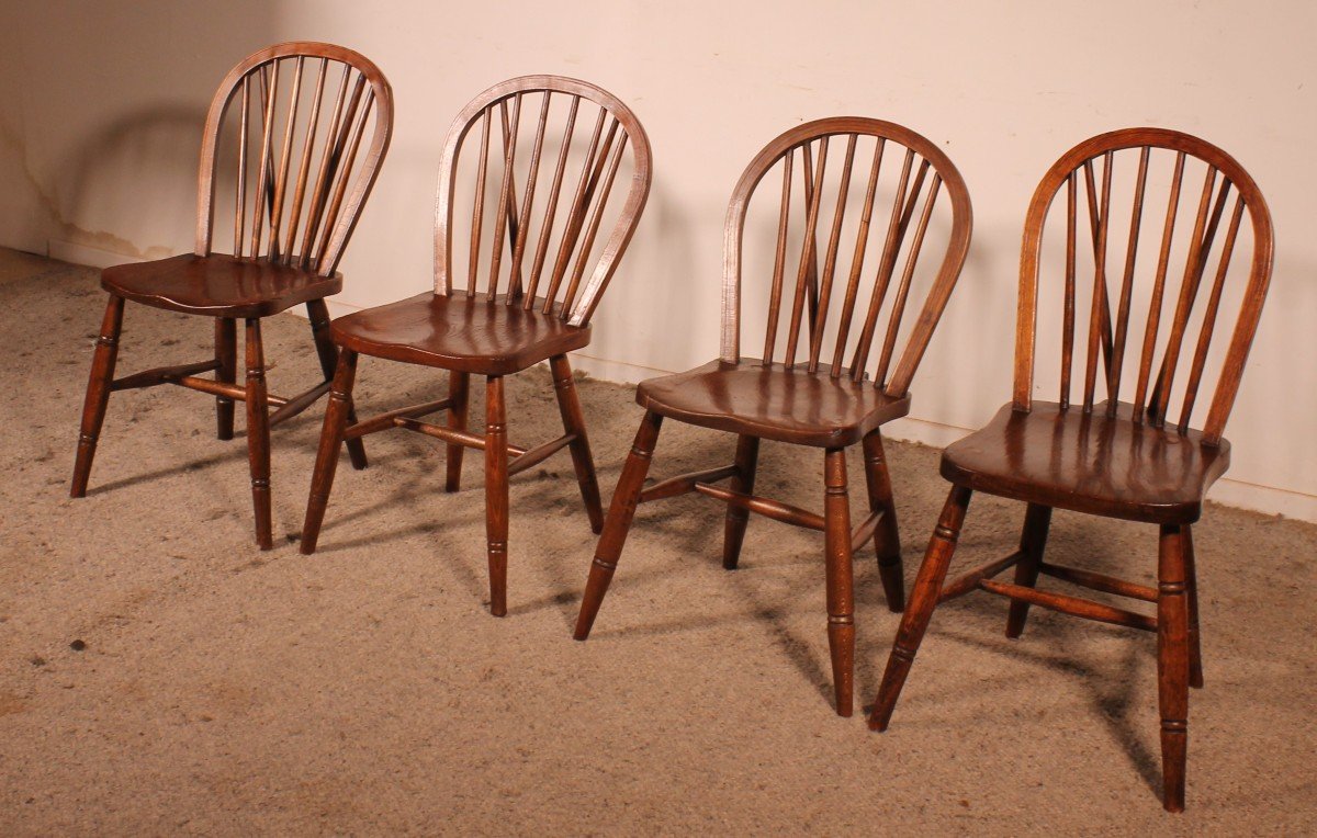 Set Of 4 19th Century Windsor Chairs-photo-2