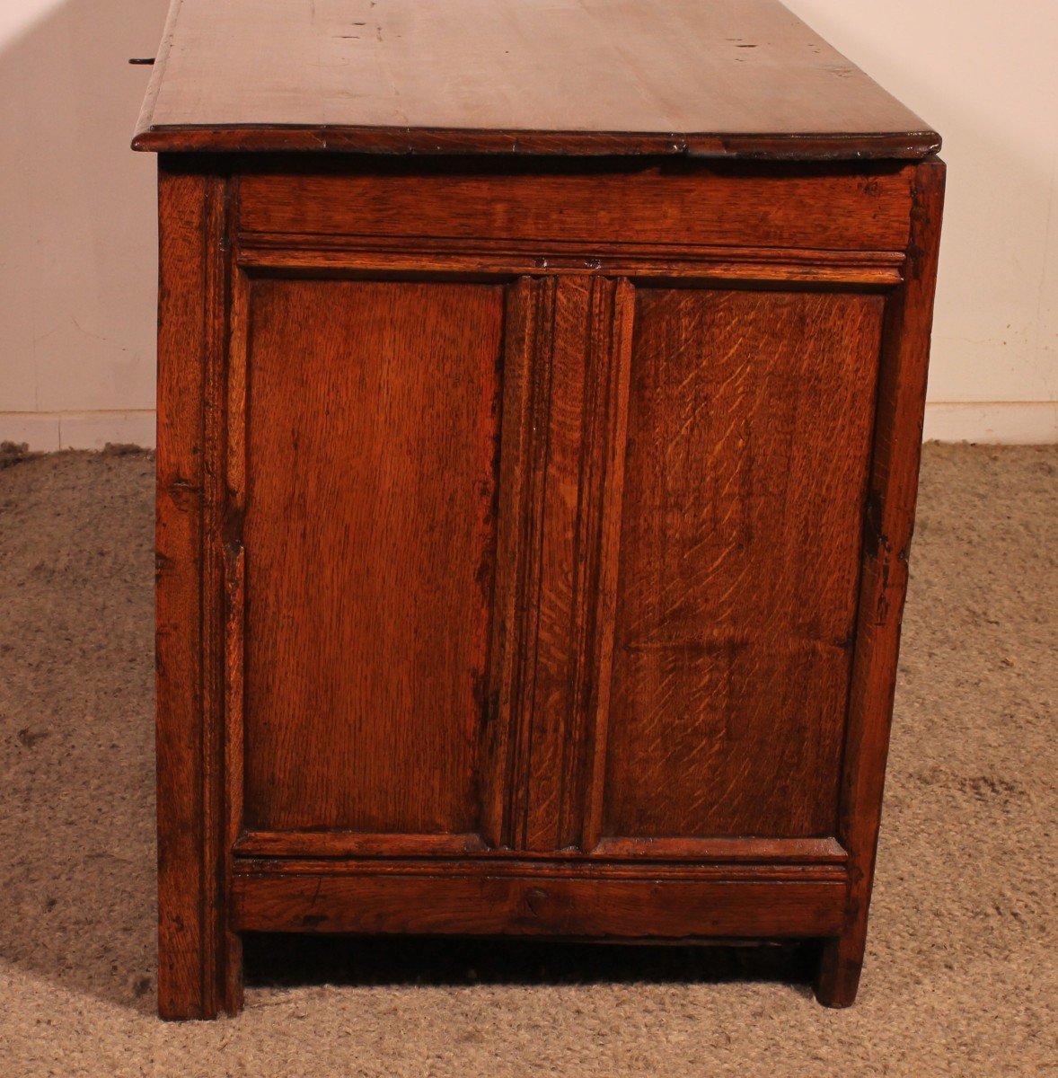 Oak Panneled  Chest With Inlays - 17th Century-photo-4