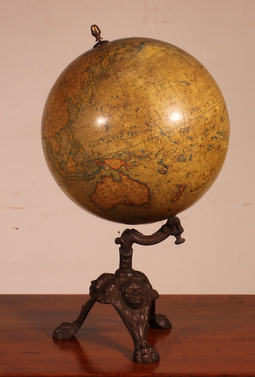 Terrestrial Globe By J.lebègue & Cie Paris Circa 1890