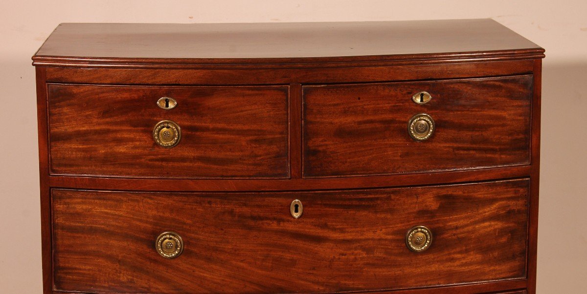 Petite Commode Bombée En Acajou Circa 1800-photo-2