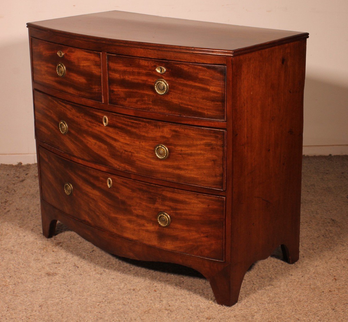 Petite Commode Bombée En Acajou Circa 1800-photo-5