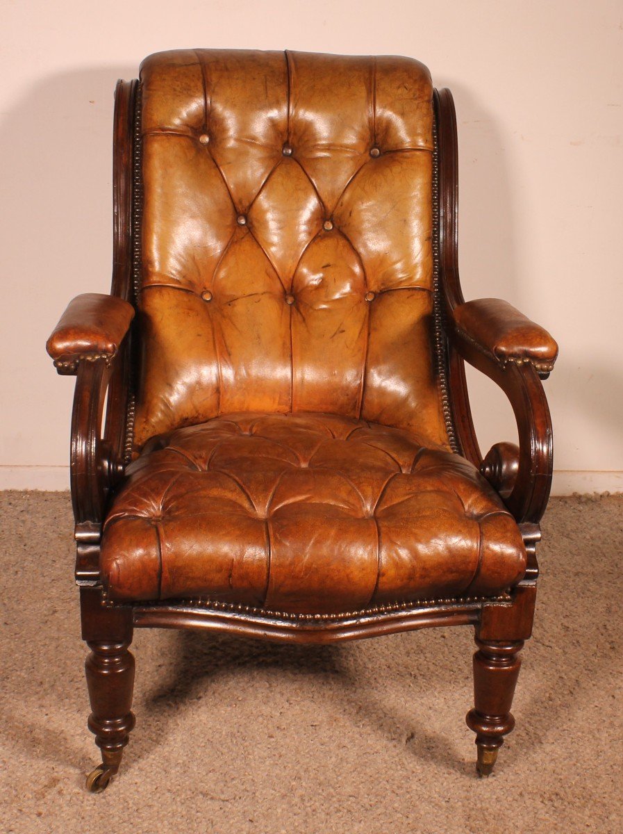 Chesterfield Armchair - 19th Century From England-photo-4