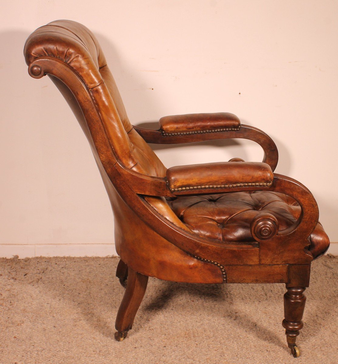 Chesterfield Armchair - 19th Century From England-photo-3