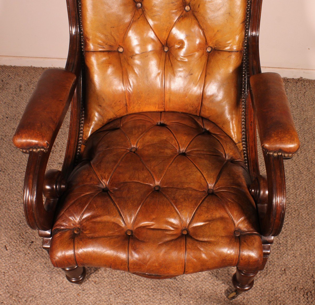 Chesterfield Armchair - 19th Century From England-photo-8