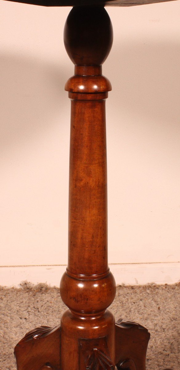 Small Tripod Table / Gueridon With A Checkerboard Top - 19th Century-photo-1