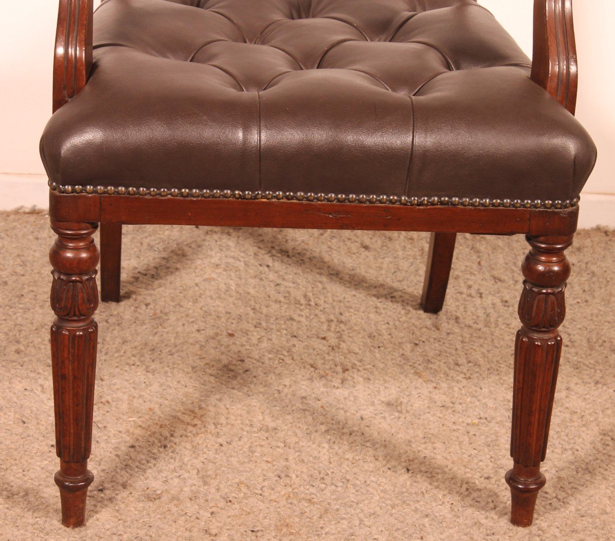 Regency Mahogany Desk Chair / Armchair Circa 1810-photo-1