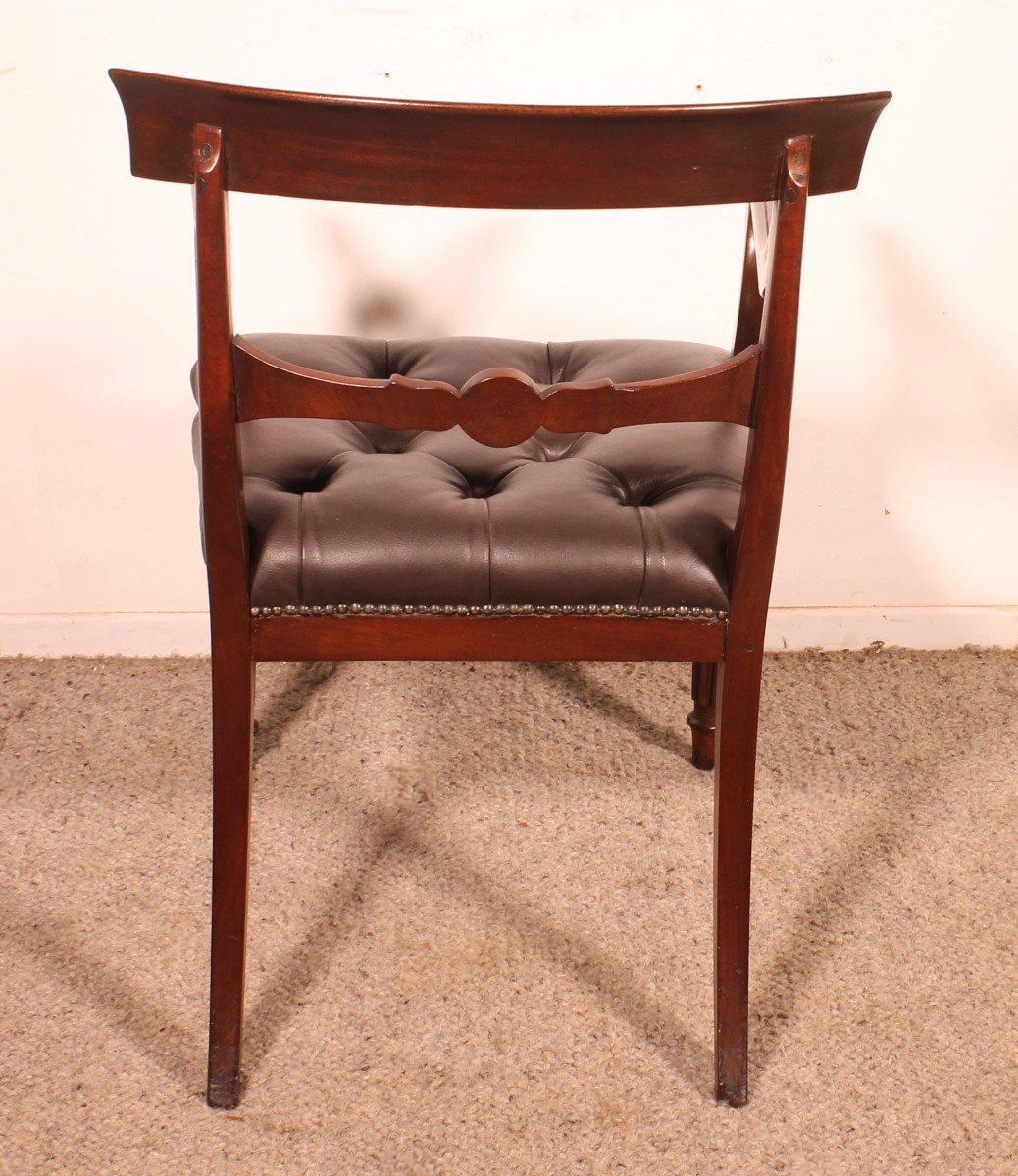 Regency Mahogany Desk Chair / Armchair Circa 1810-photo-5