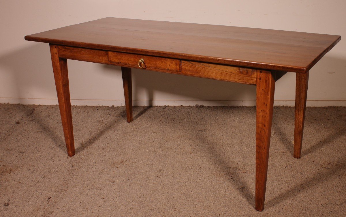 Small 19th Century Oak Farmhouse Table-photo-4