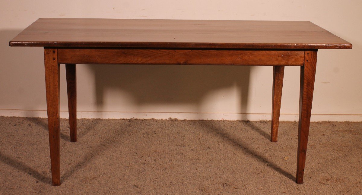 Small 19th Century Oak Farmhouse Table-photo-3