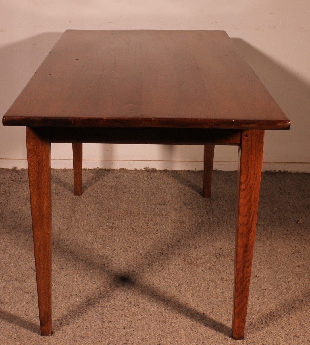 Small 19th Century Oak Farmhouse Table-photo-4