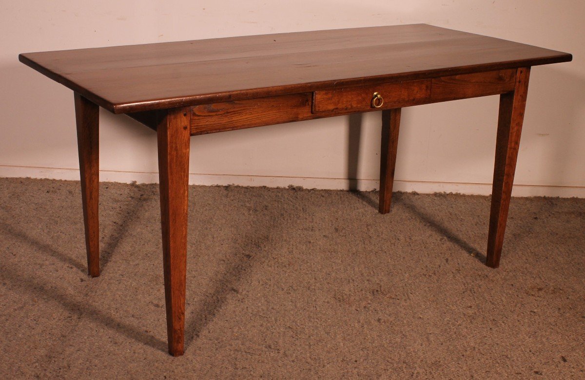 Small 19th Century Oak Farmhouse Table-photo-5