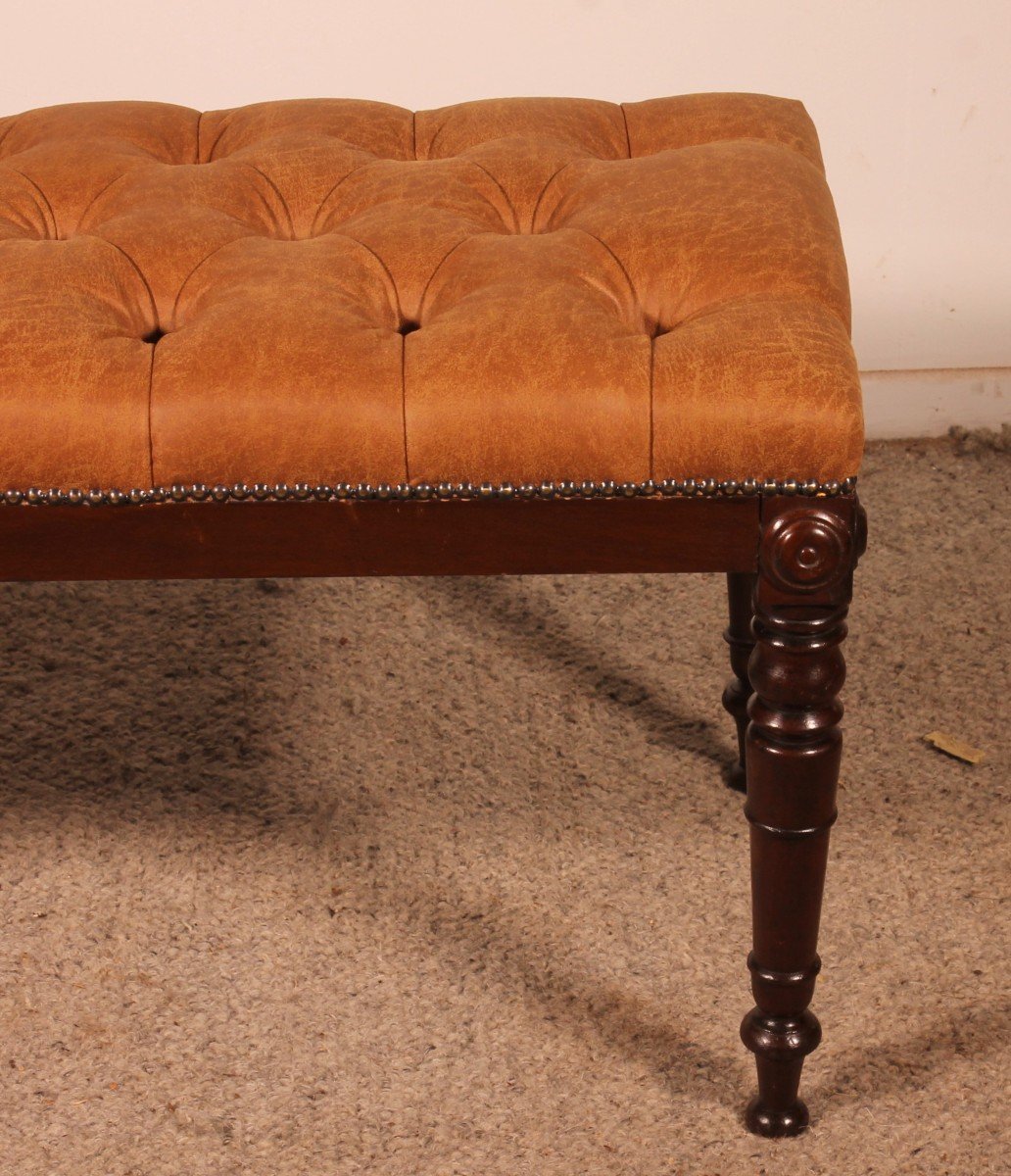 19th Century Mahogany Bench-photo-3