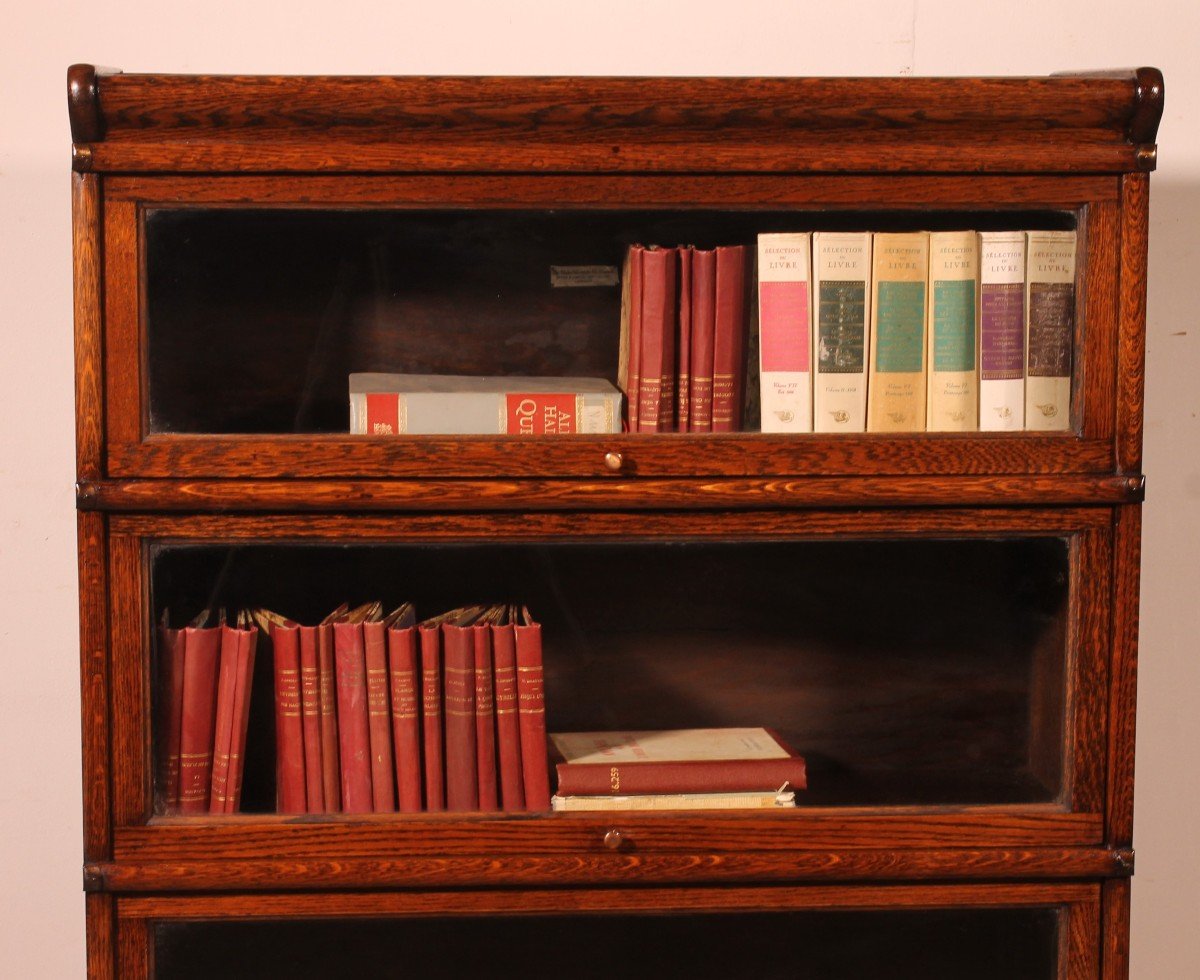 Bibliothèque Globe Wernicke  En Chêne De 3 éléments Avec Tiroir-photo-4