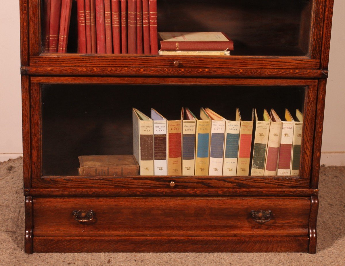 Bibliothèque Globe Wernicke  En Chêne De 3 éléments Avec Tiroir-photo-1