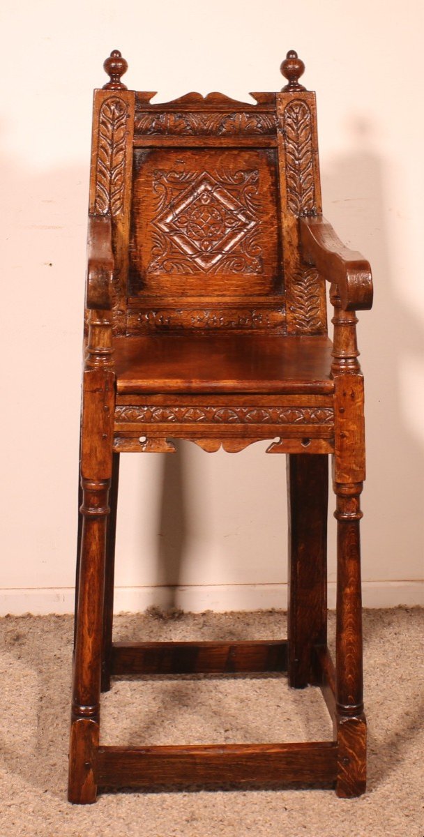 17th Century Children Wainscot Armchair-photo-3