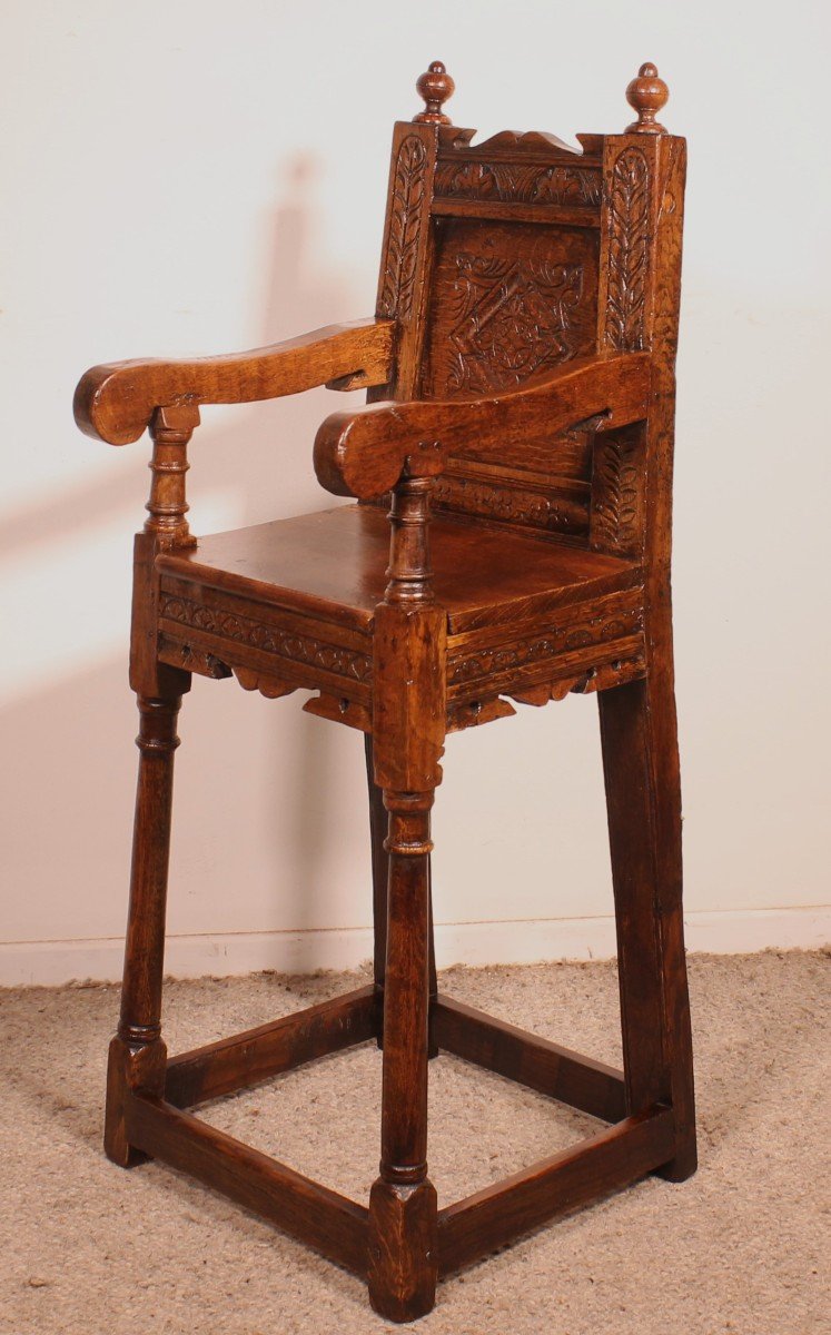 17th Century Children Wainscot Armchair-photo-6