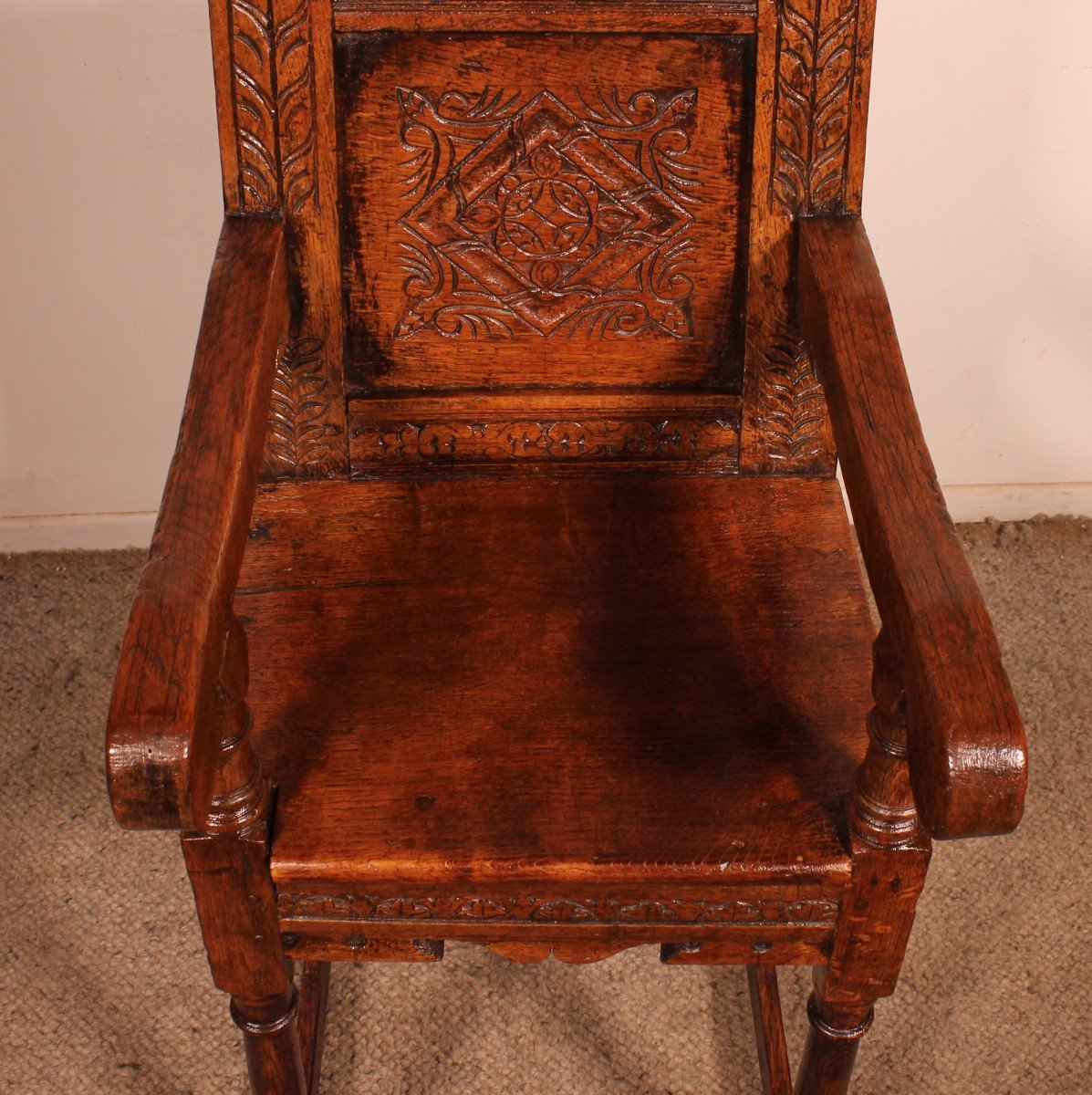 17th Century Children Wainscot Armchair-photo-7