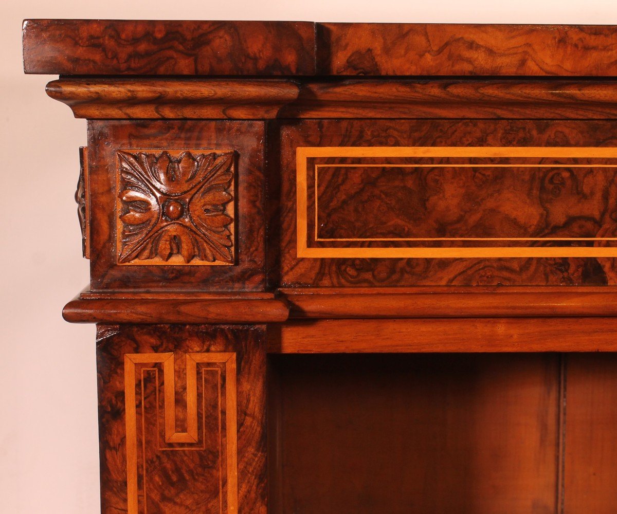 Open Bookcase In Burl Walnut Circa 1820-photo-1