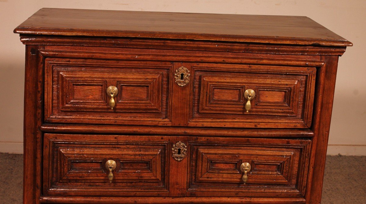 Petite Commode En Chêne Du 17° Siècle William And Mary-photo-2