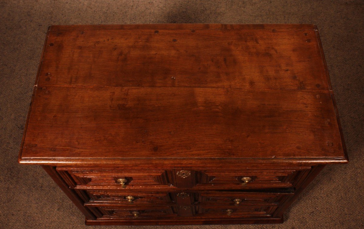 Petite Commode En Chêne Du 17° Siècle William And Mary-photo-7