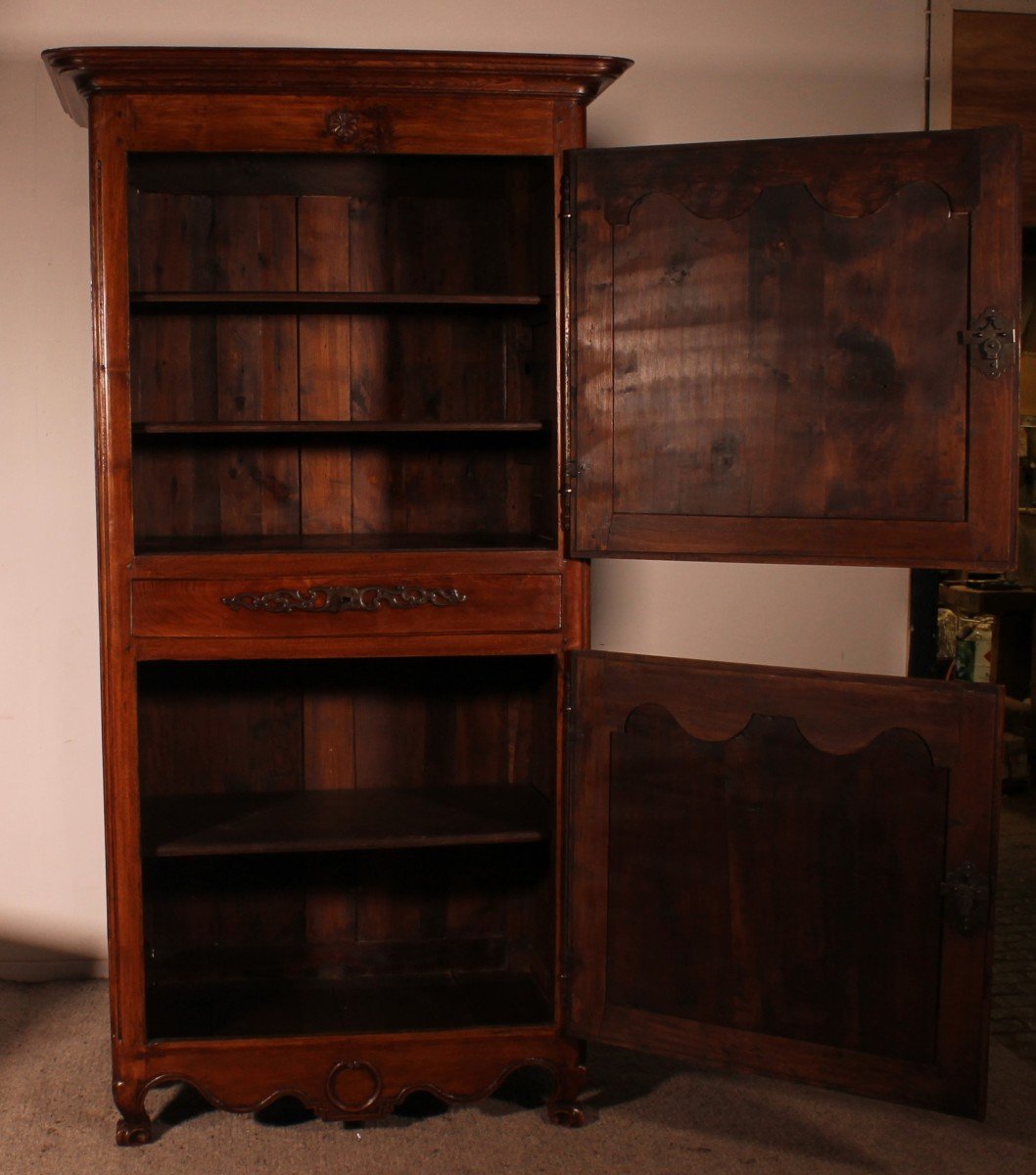 French Wardrobe In Cherry Wood - 18th Century-photo-4