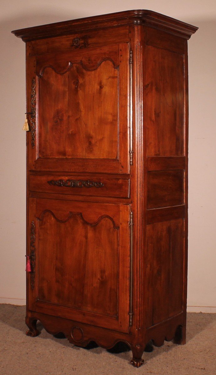 French Wardrobe In Cherry Wood - 18th Century-photo-1