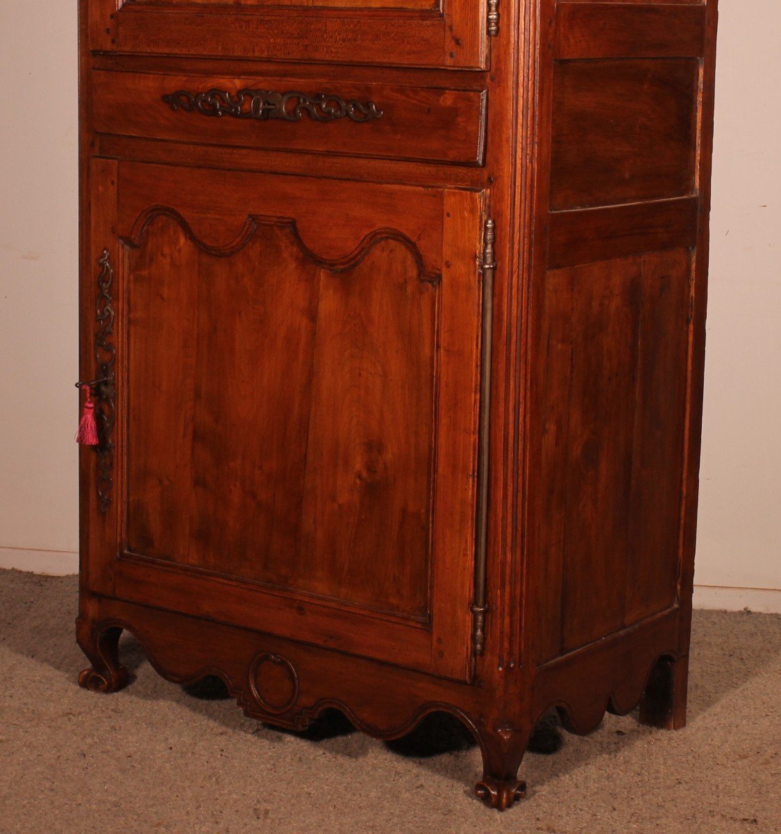 French Wardrobe In Cherry Wood - 18th Century-photo-2