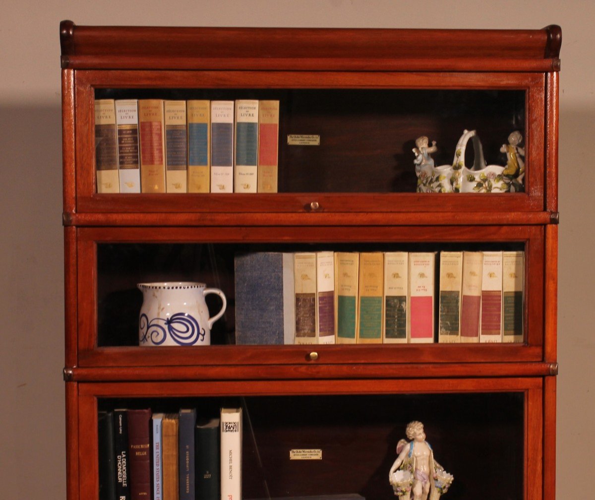 Globe Wernicke Mahogany Bookcase Of 4 Elements With A Drawer-photo-3