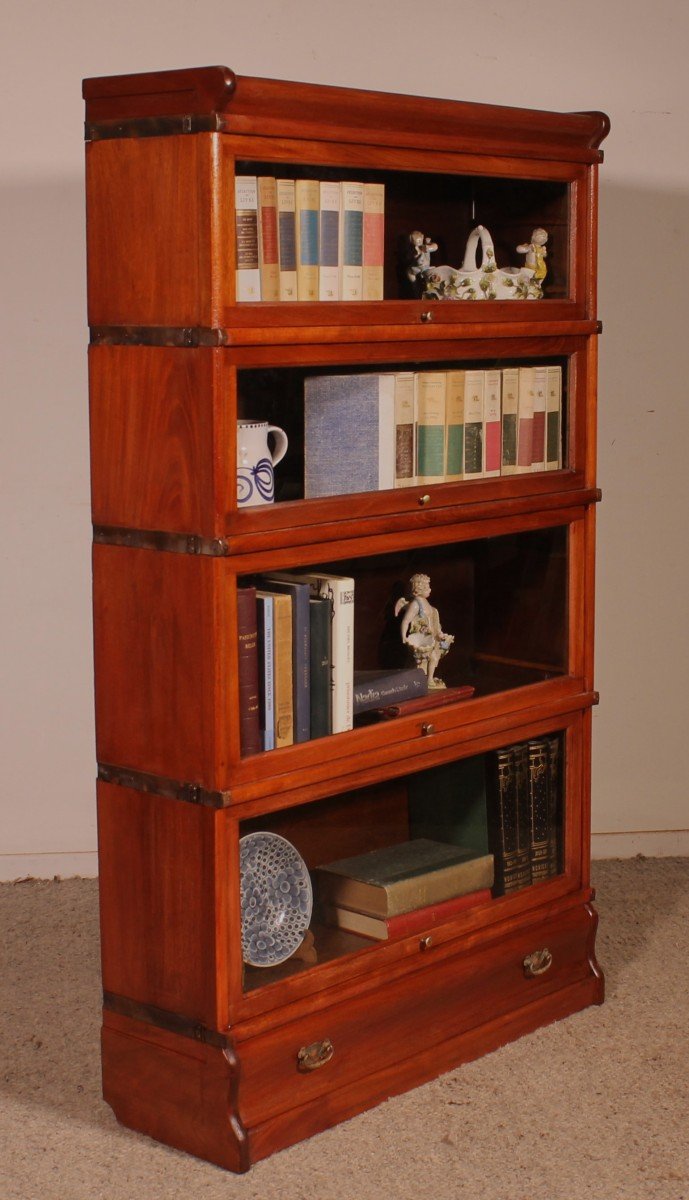 Globe Wernicke Mahogany Bookcase Of 4 Elements With A Drawer-photo-4