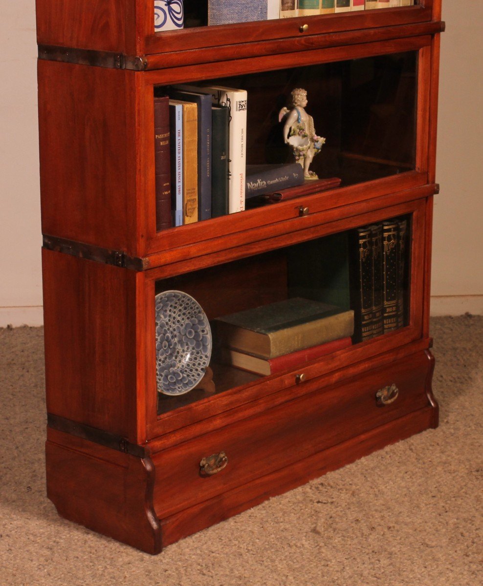 Globe Wernicke Mahogany Bookcase Of 4 Elements With A Drawer-photo-1