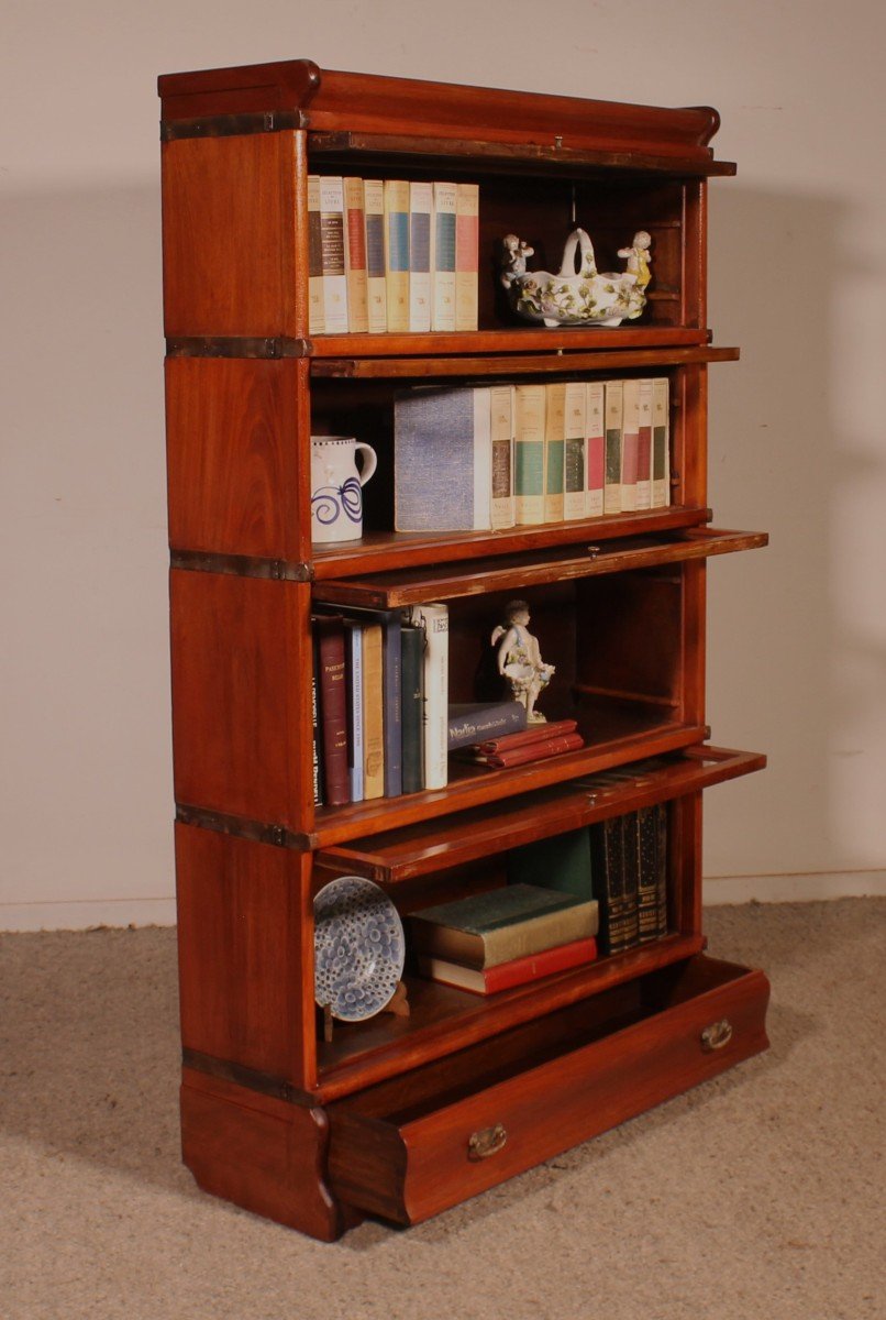 Globe Wernicke Mahogany Bookcase Of 4 Elements With A Drawer-photo-3