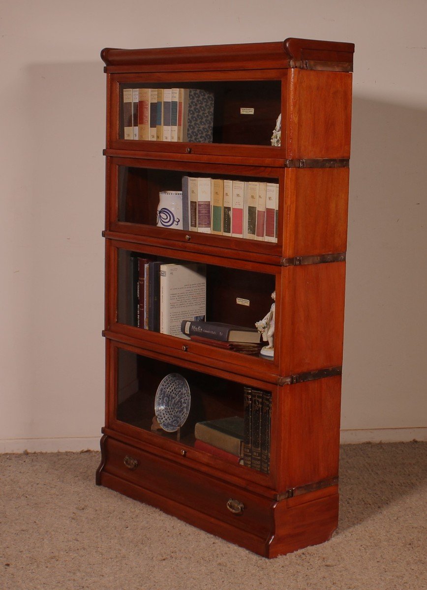 Globe Wernicke Mahogany Bookcase Of 4 Elements With A Drawer-photo-7