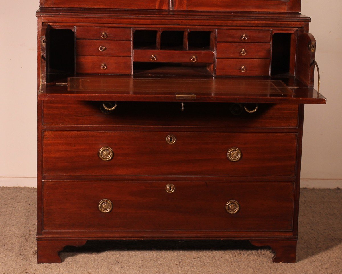 Mahogany Bookcase With Secretary Circa 1820-photo-3