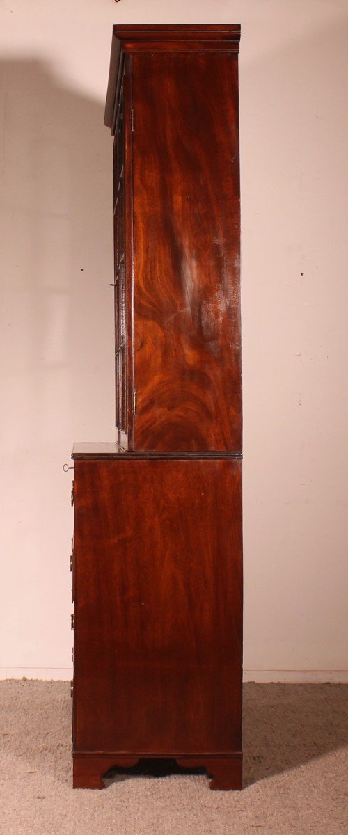 Mahogany Bookcase With Secretary Circa 1820-photo-7