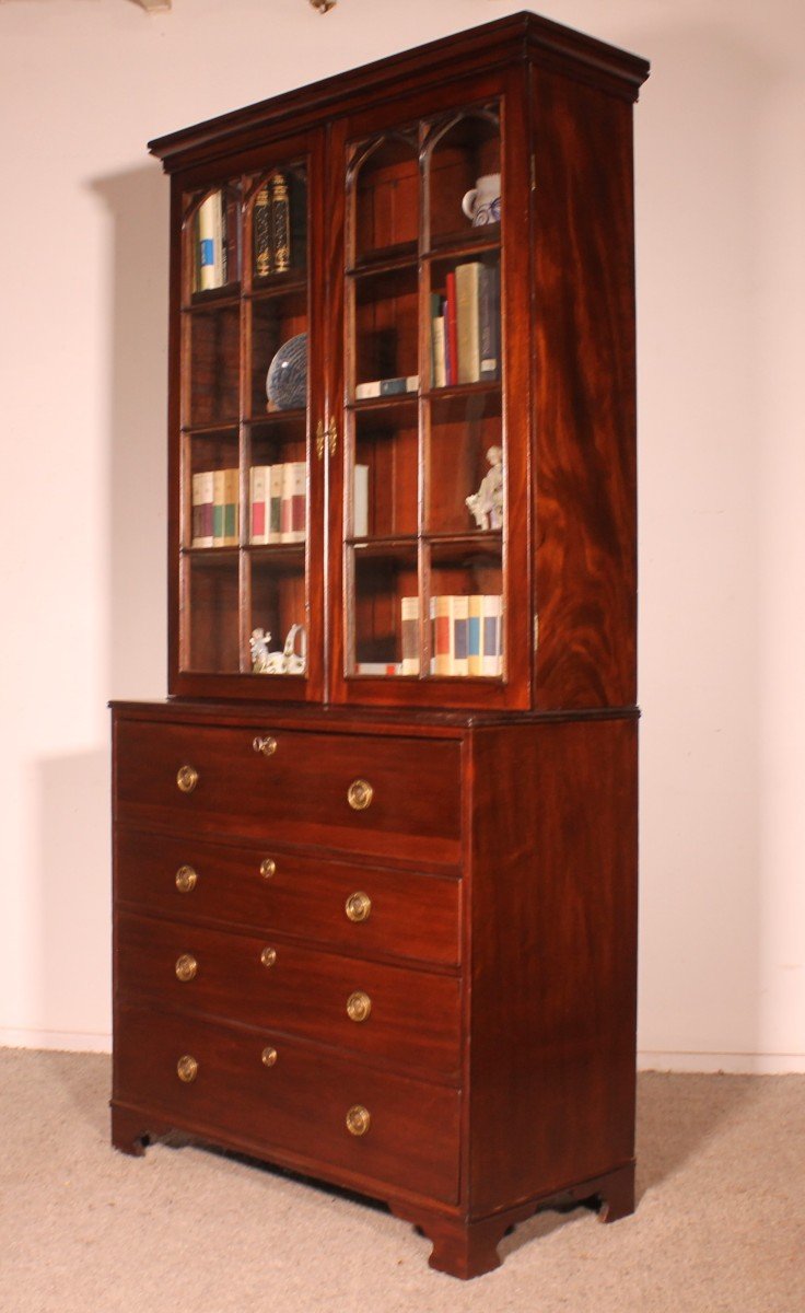 Mahogany Bookcase With Secretary Circa 1820-photo-8