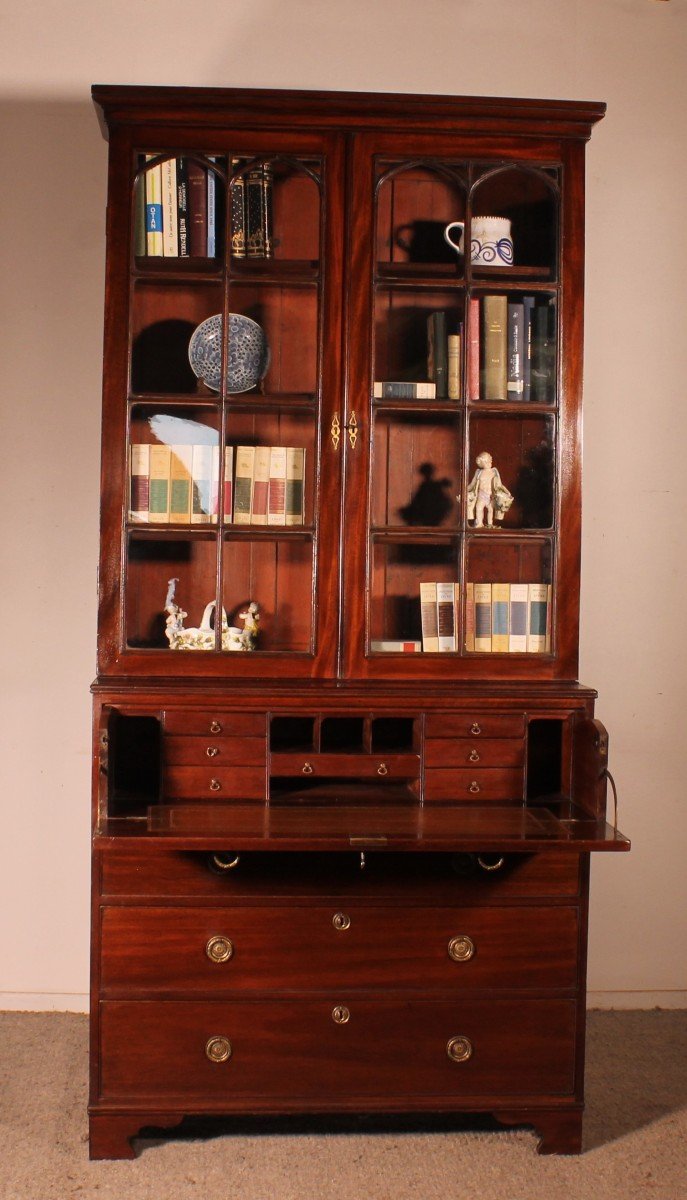 Mahogany Bookcase With Secretary Circa 1820