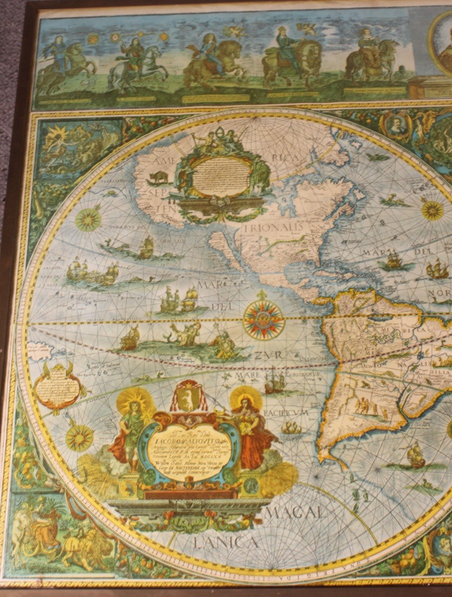 Coffee Table With Antique World Map-photo-1